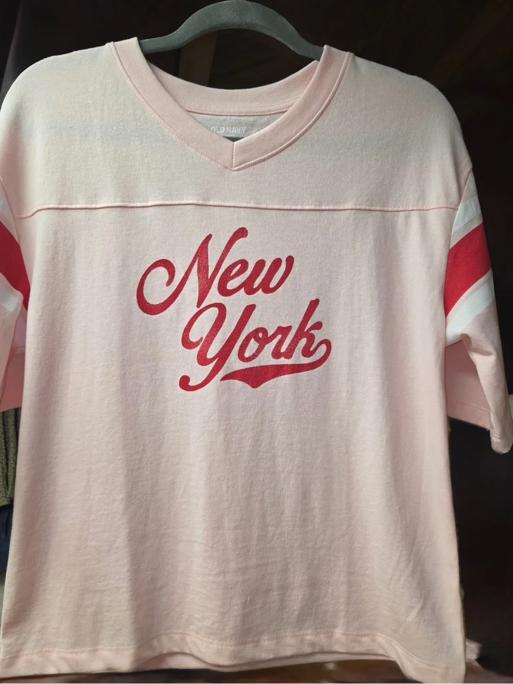 Old Navy Girls L 10/12 Pink oversized New York Graphic Tee